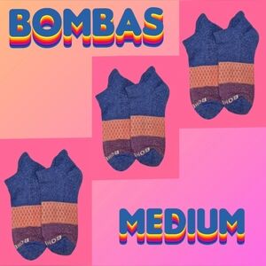 Bombas Ankle Socks 3 Pair BNWT Medium Blue/Peach/Purple Unisex